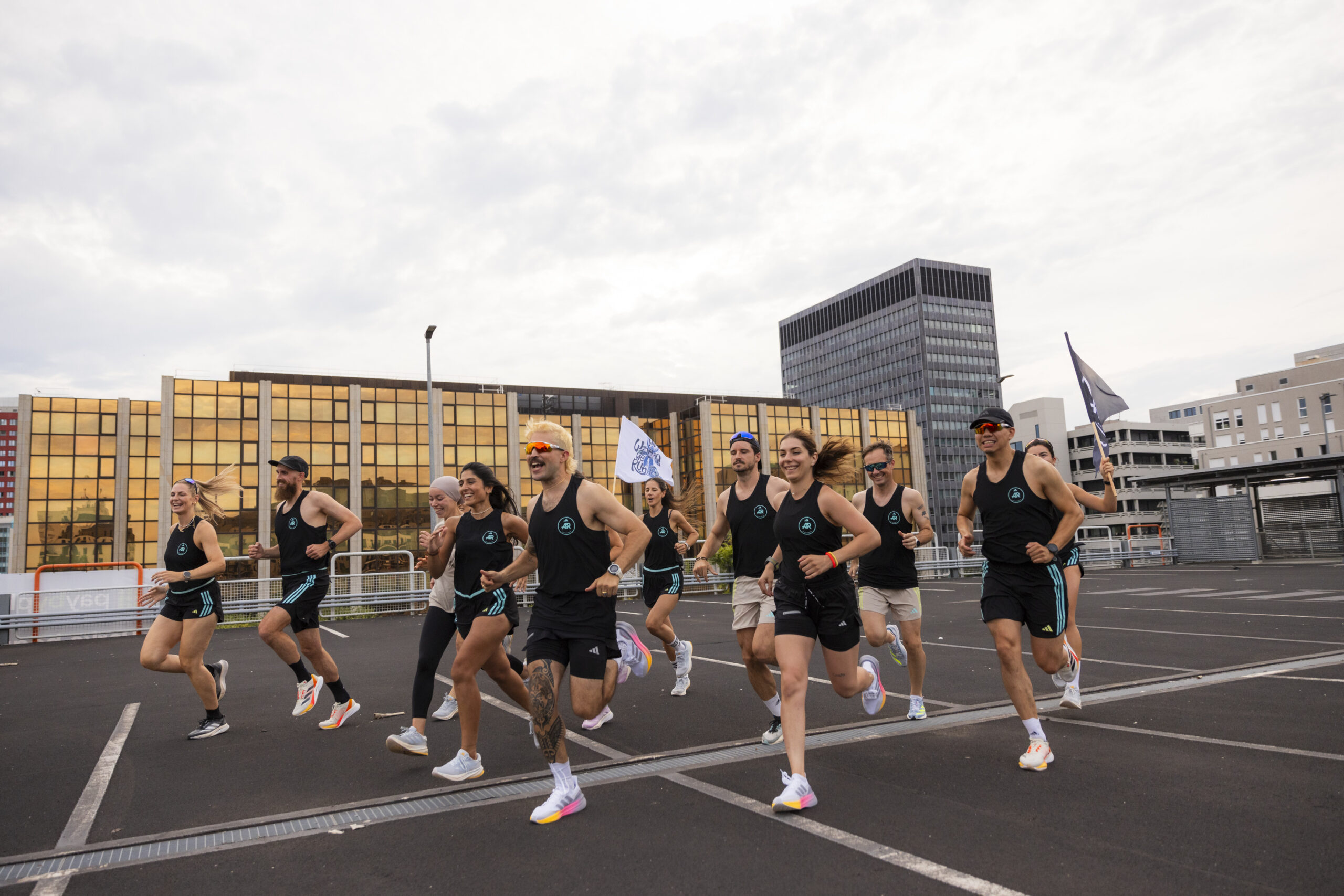 Gruppe, die joggt