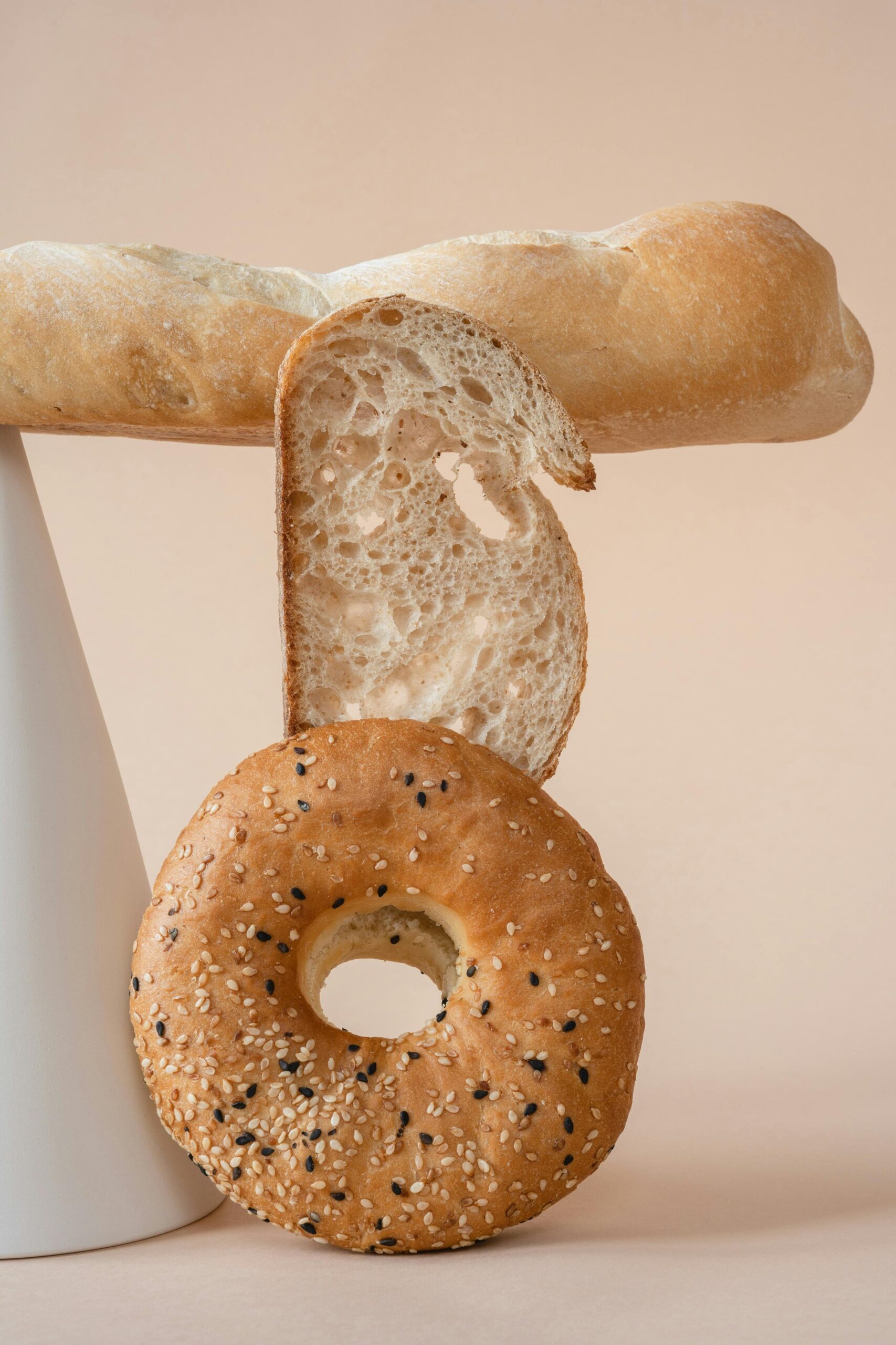 Weißbrot und Bagel